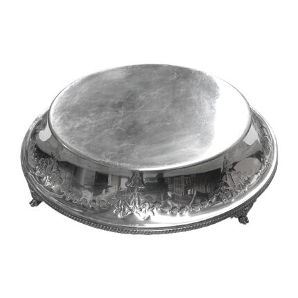 Round Silver Cake Stand 15.5"