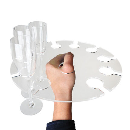 Round Perspex Champagne Suspension Tray