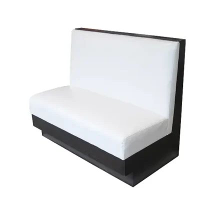 2 Person Booth Seating White Faux Leather