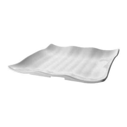White Square Wavy Platter