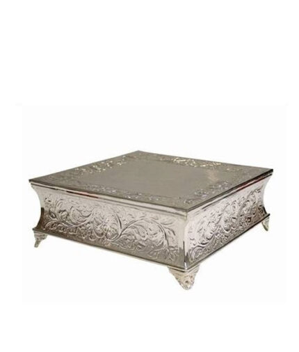 Square Silver Cake Stand 16"