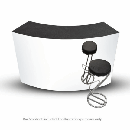 Curved Mirror Starlight Bar Unit With Black Counter