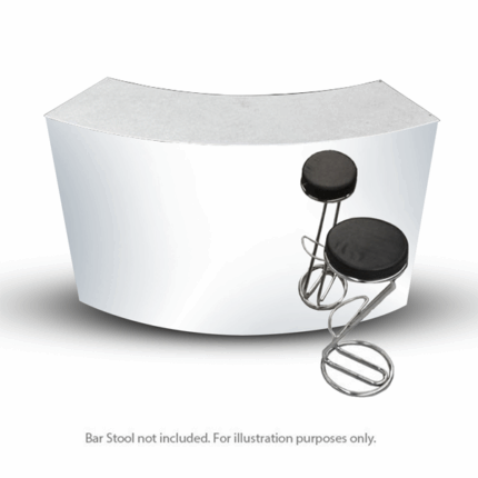 Curved Mirror Starlight Bar Unit With White Counter