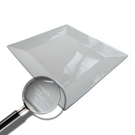 Square White Ripple Frame Plate