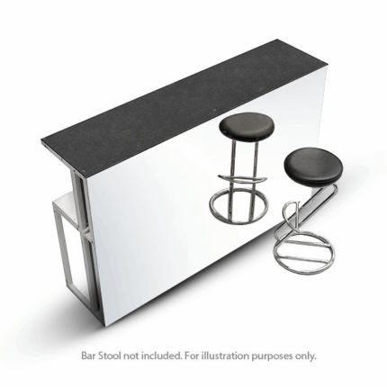 Straight Mirror Starlight Bar Unit With Black Counter