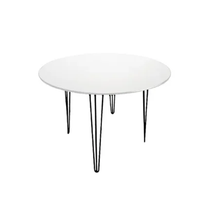 4ft Bravo Round Dining Table with Black Hairpin Legs