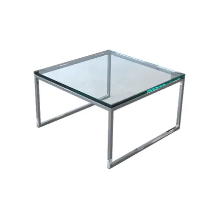 Coffee Table Frame Chrome with Clear Glass Top